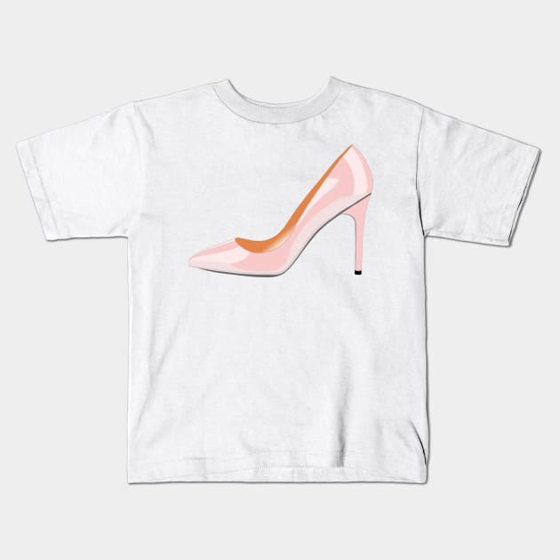 High Heeled shoe in Rose Quartz Kids T-Shirt by DavidASmith